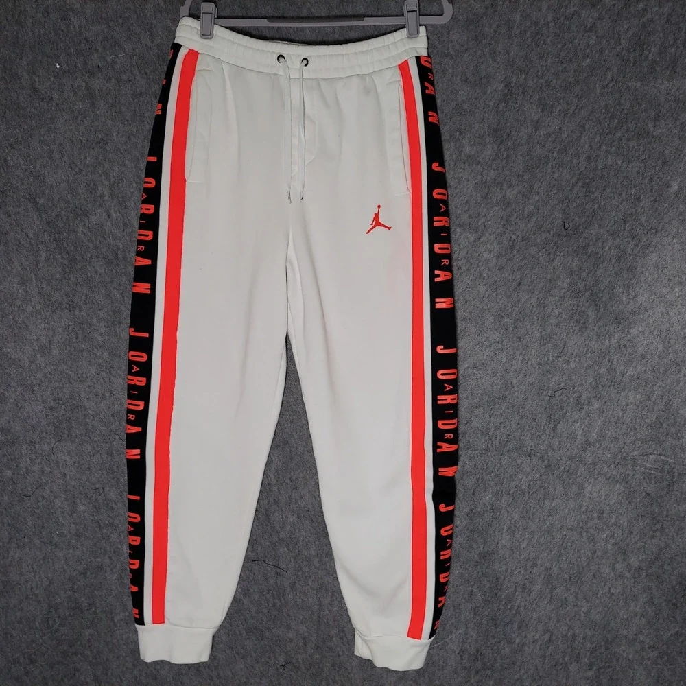 Nike Air Jordan Gradient Fleece Pants L Side Stripe Logo Drawstring Pockets